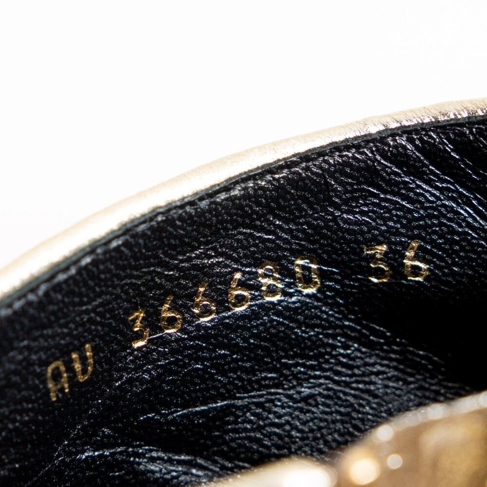 Saint Laurent Babies Gold Glitter Block Heel Ankle Boot EU 36 Authentic COA - Picture 10 of 16